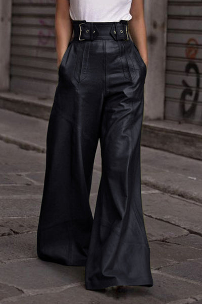 Belted Wide Leg Pants