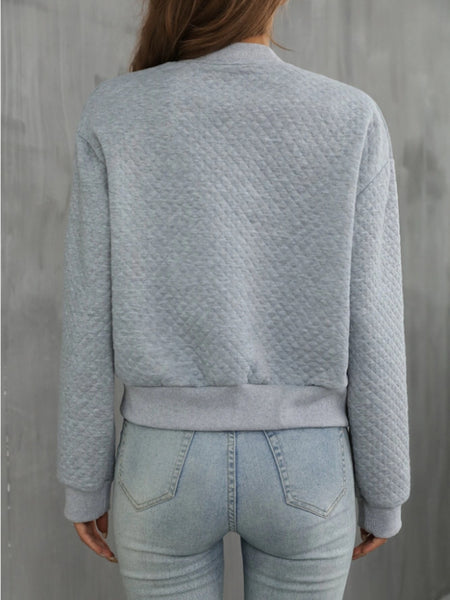 Quilted Zip Up Long Sleeve Jacket