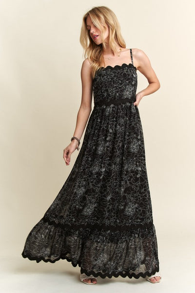 Black Floral Maxi Dress