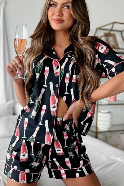 Champagne Short Sleeve Top and Shorts Set