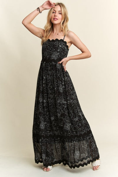 Black Floral Maxi Dress