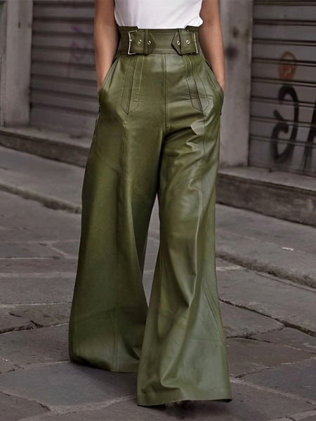 Belted Wide Leg Pants