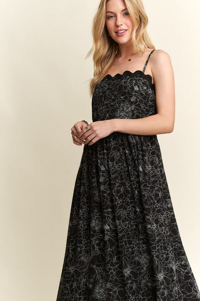 Black Floral Maxi Dress