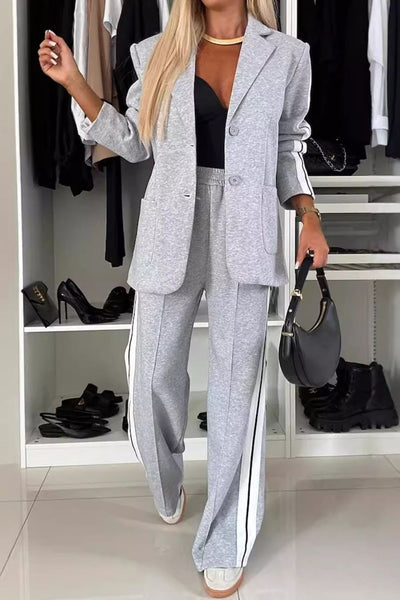 Cozy Blazer and Wide Leg Pants Set