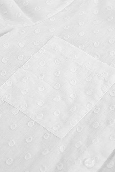 White Ruffled Dot Top and Shorts Set