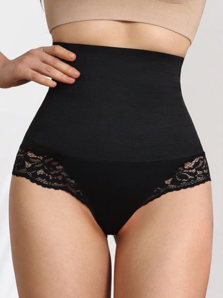 Lace Trim High Waist Shaping Panty