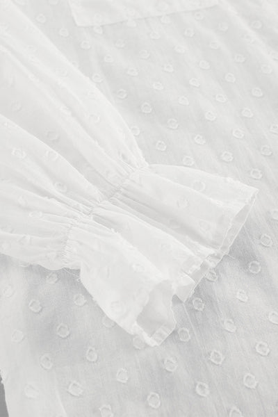 White Ruffled Dot Top and Shorts Set