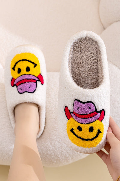 Cowgirl Smiley Face Slippers