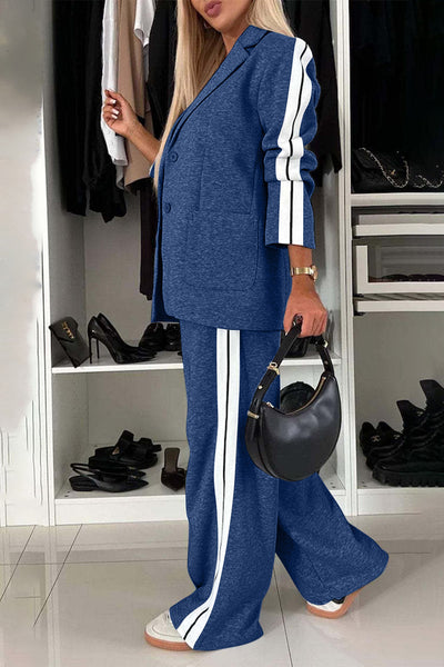 Cozy Blazer and Wide Leg Pants Set