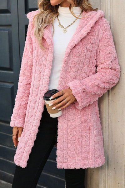 My Heart is Open Hooded Fuzzy Coat