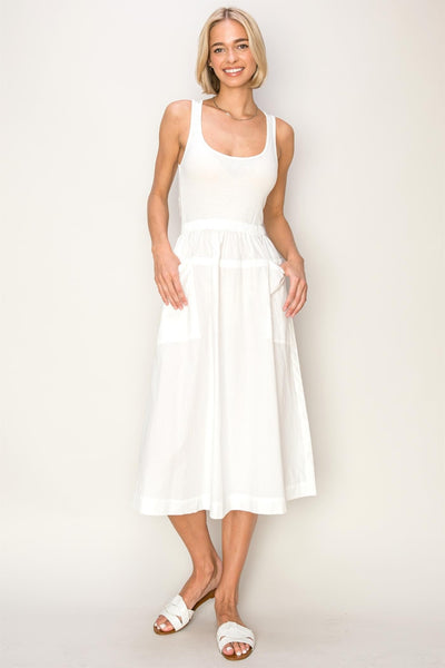 Off White Midi Tank Dress