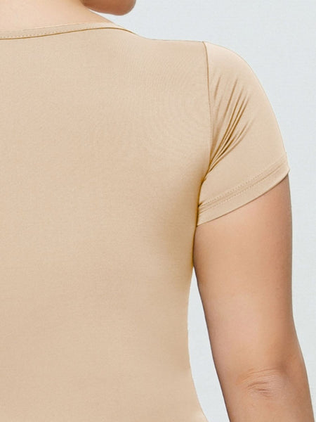 Square Neck Short Sleeve Bodysuit+