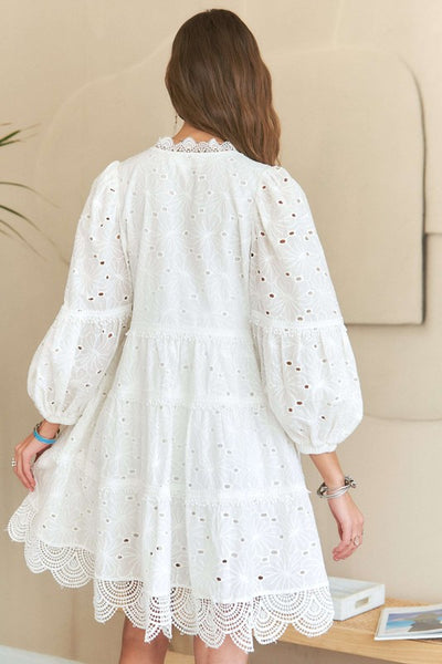 White Eyelet Babydoll Dress
