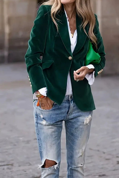 Green Velvet Blazer