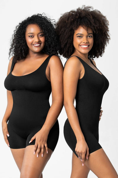 Scoop Neck Wide Strap Shaping Romper