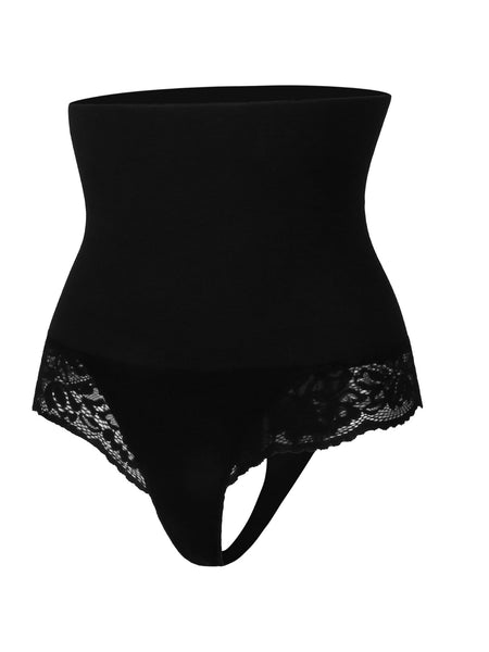 Lace Trim High Waist Shaping Panty
