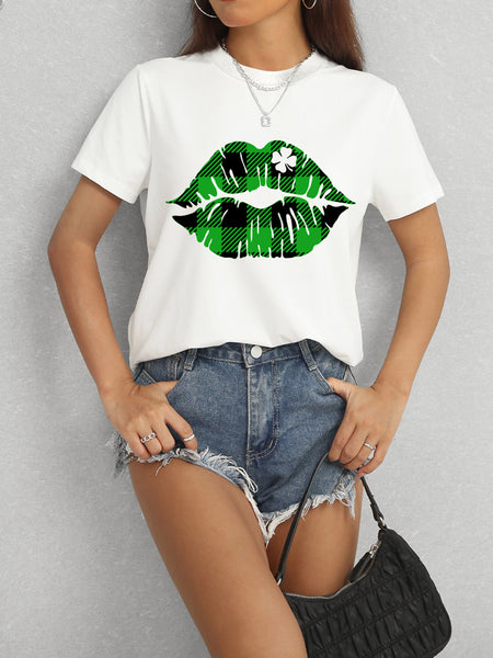 Plaid Lip Graphic Tee