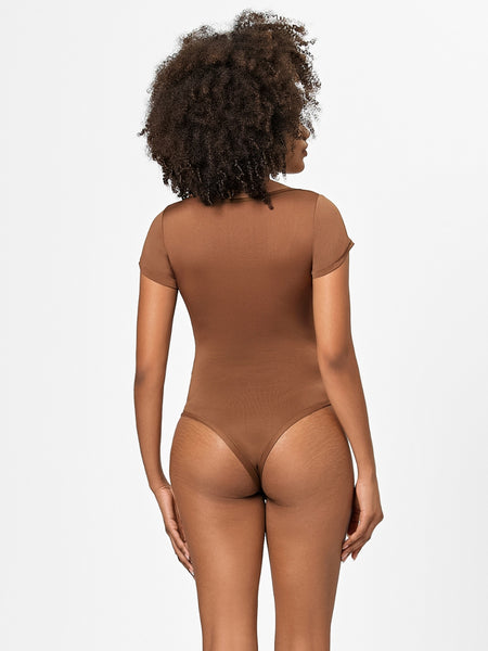 Square Neck Short Sleeve Bodysuit+