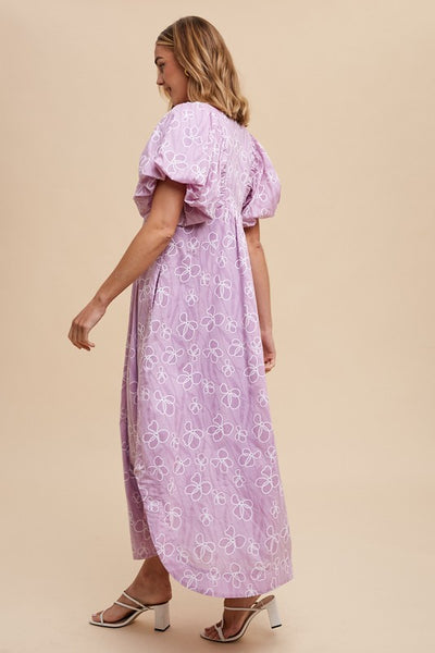 Orchid Smocked Puff Sleeve Dress