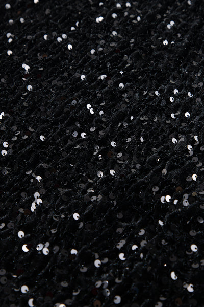 Black Sequins Mini Skirt