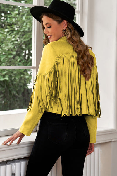 Fringe Trim Cropped Blazer