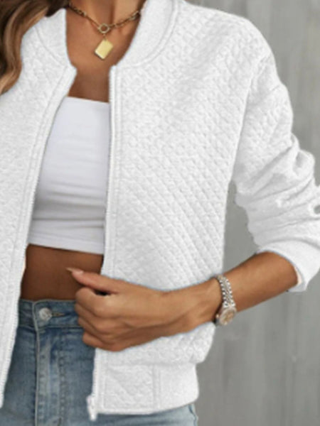 Quilted Zip Up Long Sleeve Jacket