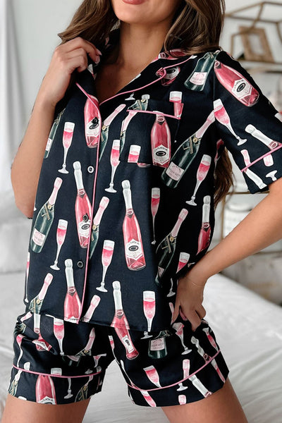 Champagne Short Sleeve Top and Shorts Set