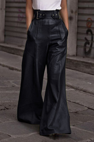 Belted Wide Leg Pants