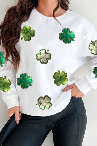 Lucky Clover Round Neck Sweatshirt