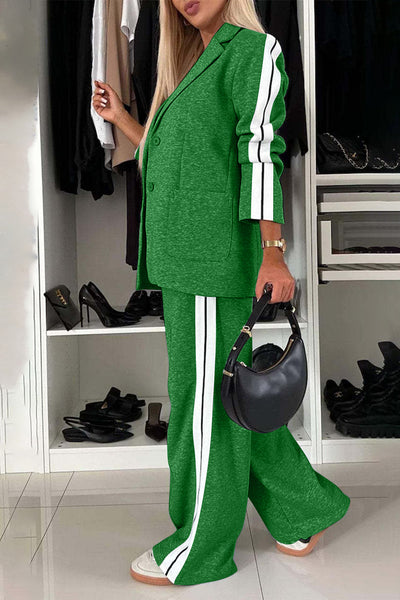 Cozy Blazer and Wide Leg Pants Set
