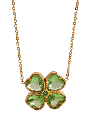 Four Leaf Clover Zircon Pendant Necklace