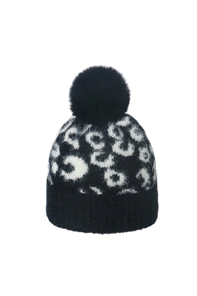 Leopard Hat with Pompom