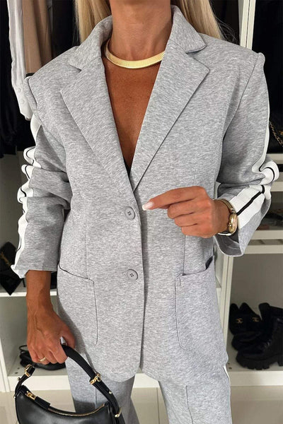 Cozy Blazer and Wide Leg Pants Set