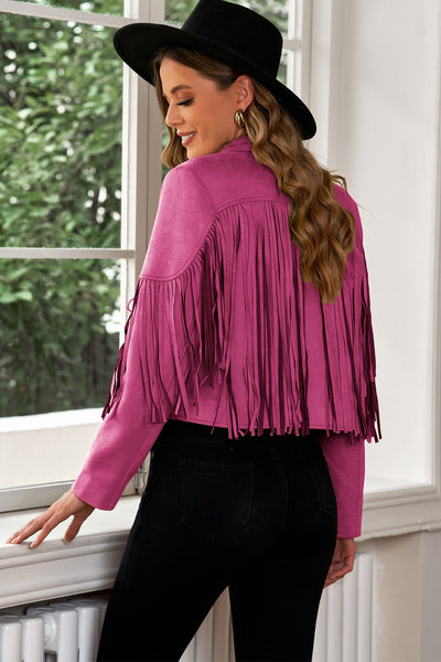 Fringe Trim Cropped Blazer