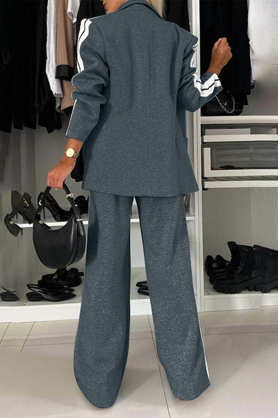 Cozy Blazer and Wide Leg Pants Set