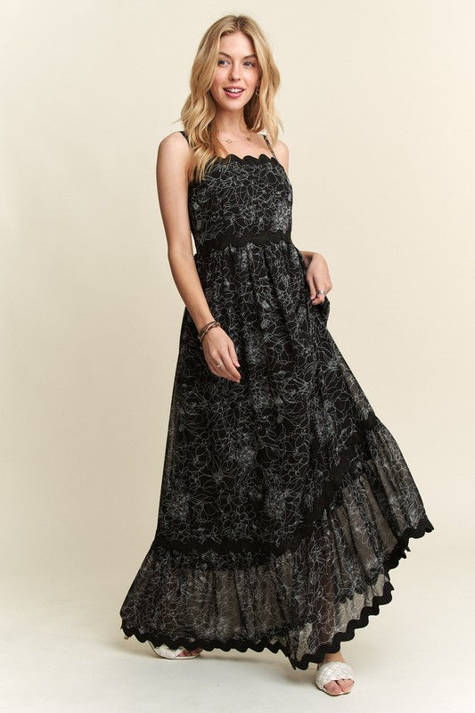 Black Floral Maxi Dress