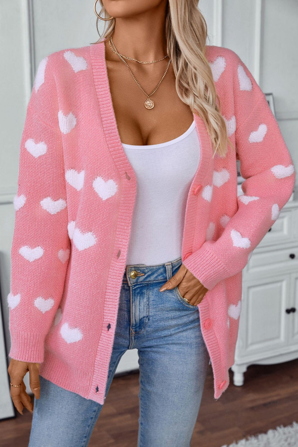 Follow Your Heart V-Neck Cardigan