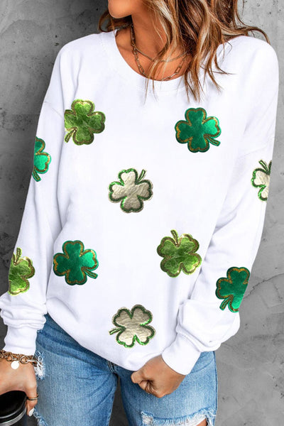 Lucky Clover Round Neck Sweatshirt