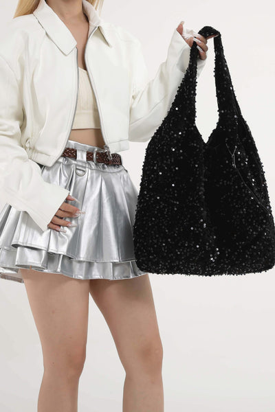 Sequin Carryall Handbag