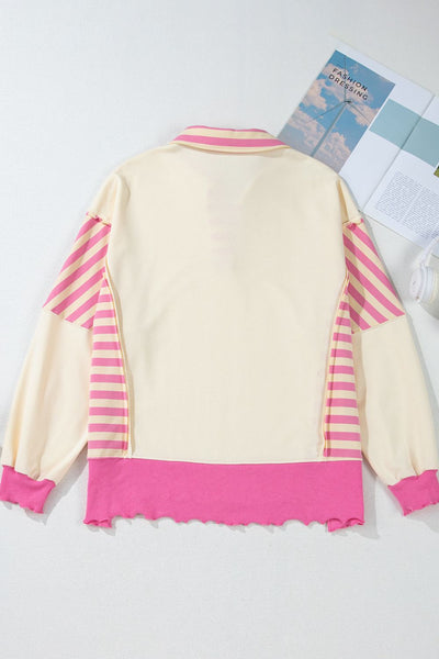 Sequin Hearts & Stripes Long Sleeve Sweatshirt