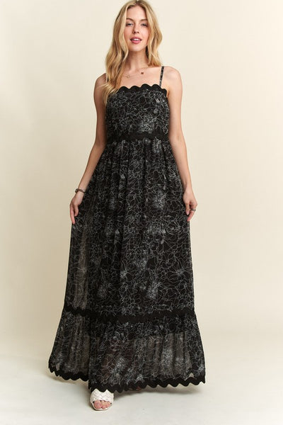 Black Floral Maxi Dress