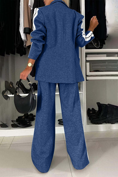 Cozy Blazer and Wide Leg Pants Set