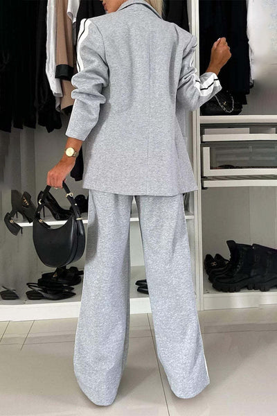 Cozy Blazer and Wide Leg Pants Set