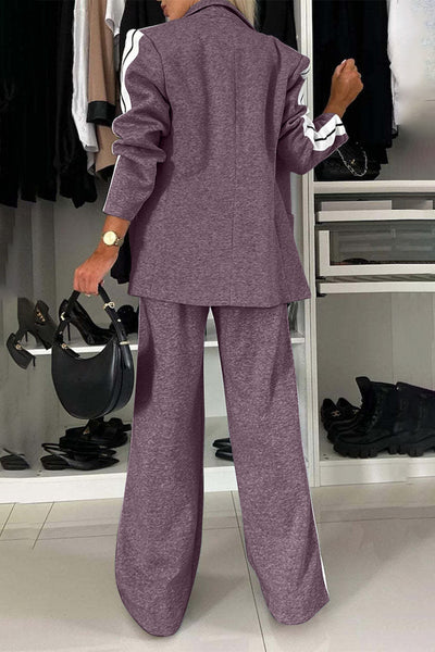 Cozy Blazer and Wide Leg Pants Set