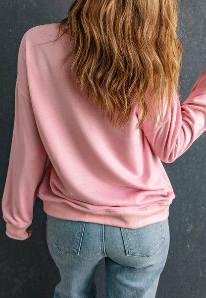 XOXO Round Neck Drop Shoulder Sweatshirt