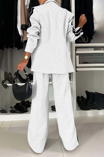 Cozy Blazer and Wide Leg Pants Set