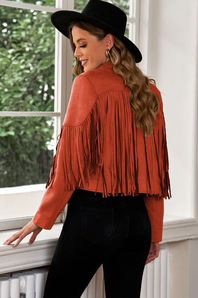 Fringe Trim Cropped Blazer