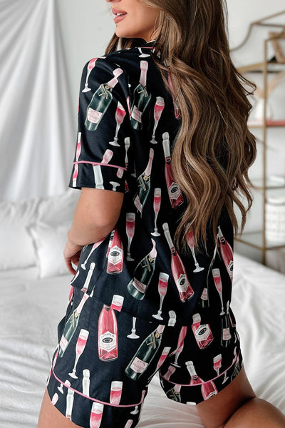 Champagne Short Sleeve Top and Shorts Set