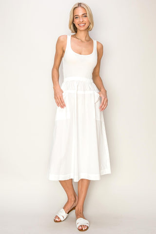 Off White Midi Tank Dress