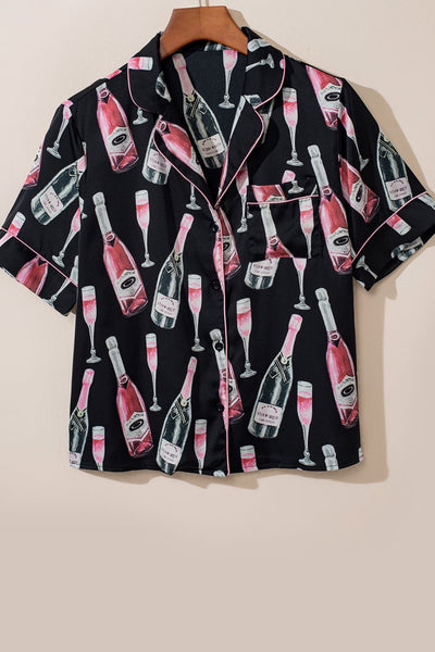 Champagne Short Sleeve Top and Shorts Set